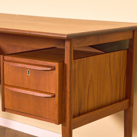 Danish writing desk in teak by Gunnar Nielsen Tibergaard