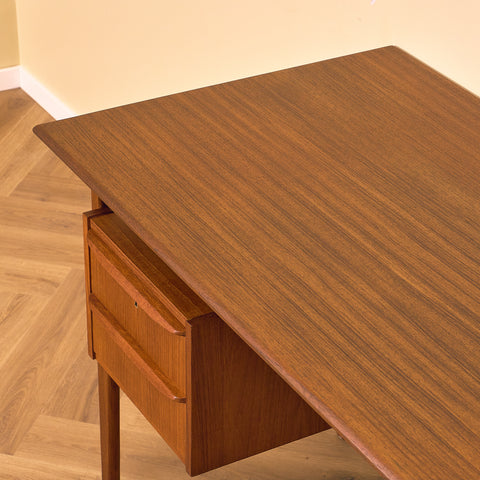Danish writing desk in teak by Gunnar Nielsen Tibergaard