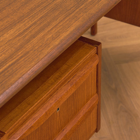Danish writing desk in teak by Gunnar Nielsen Tibergaard