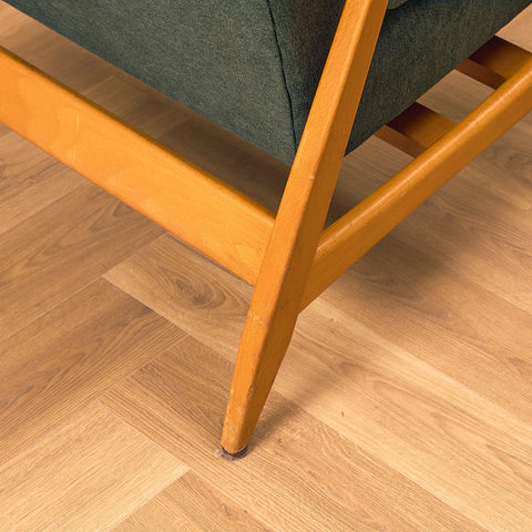 Swedish armchair and stool in beech