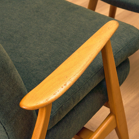 Swedish armchair and stool in beech