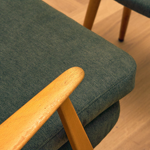Swedish armchair and stool in beech