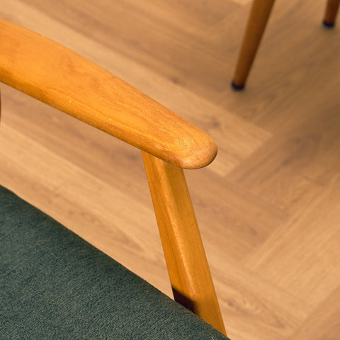 Swedish armchair and stool in beech