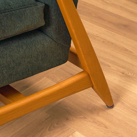 Swedish armchair and stool in beech