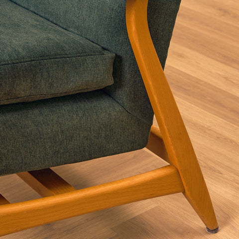 Swedish armchair and stool in beech