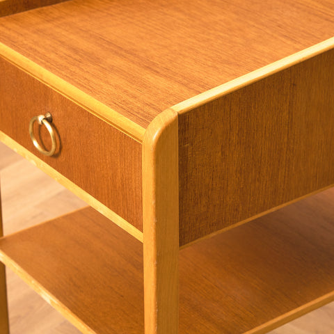 Swedish bedside table in teak