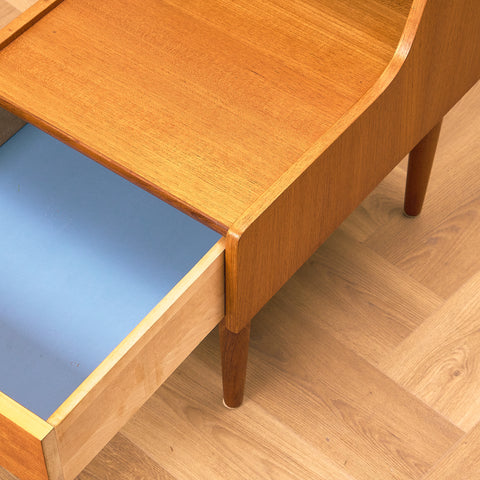 Swedish bedside table in teak