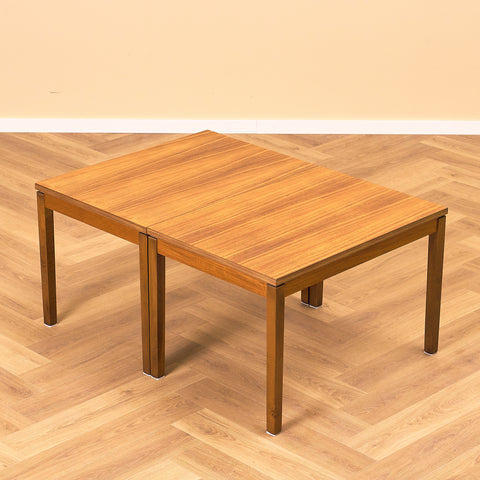 Swedish side table in teak and beech