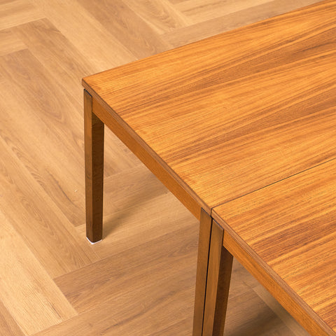 Swedish side table in teak and beech