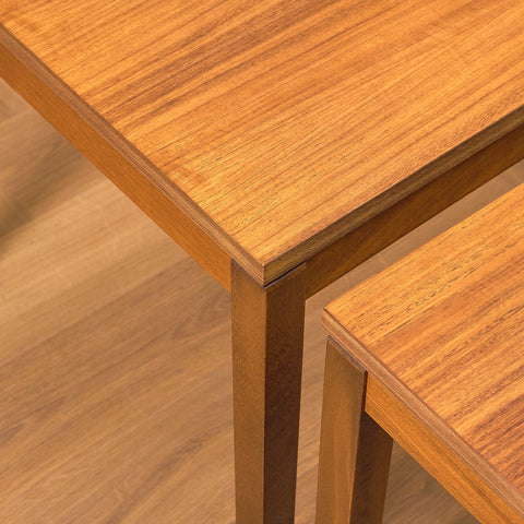 Swedish side table in teak and beech