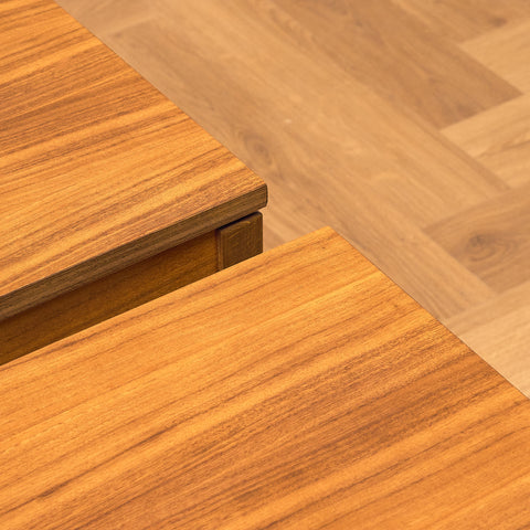 Swedish side table in teak and beech