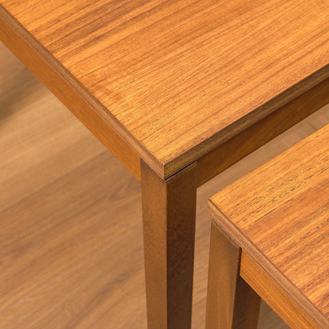 Swedish side table in teak and beech