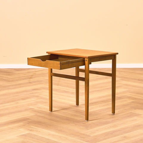 Swedish bedside table in teak and beech