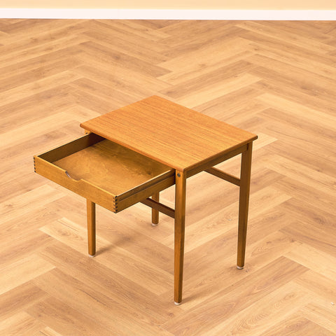 Swedish bedside table in teak and beech