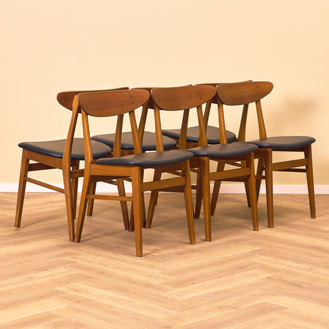 Danish dining chairs in teak & beech by Farstrup, model '210'