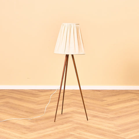 Swedish floor lamp in solid teak wood