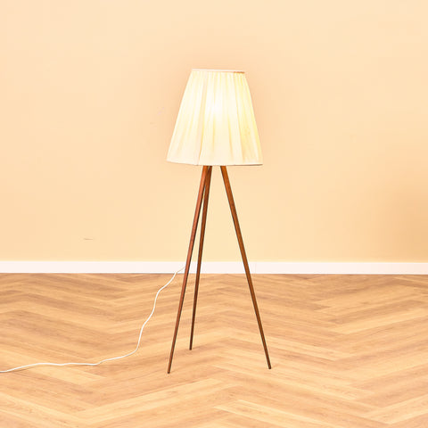 Swedish floor lamp in solid teak wood