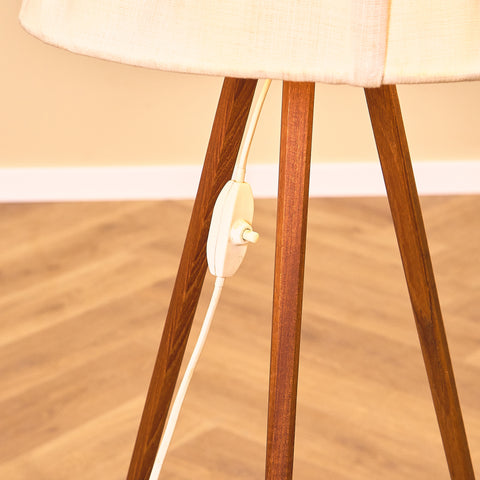 Swedish floor lamp in solid teak wood