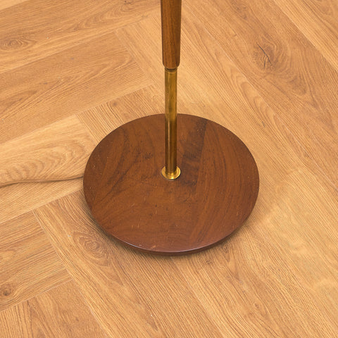 Swedish floor lamp in teak & brass