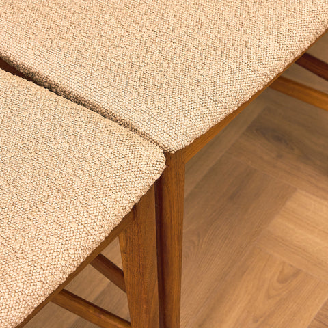 Swedish dining chairs in walnut by Karl Erik Ekselius