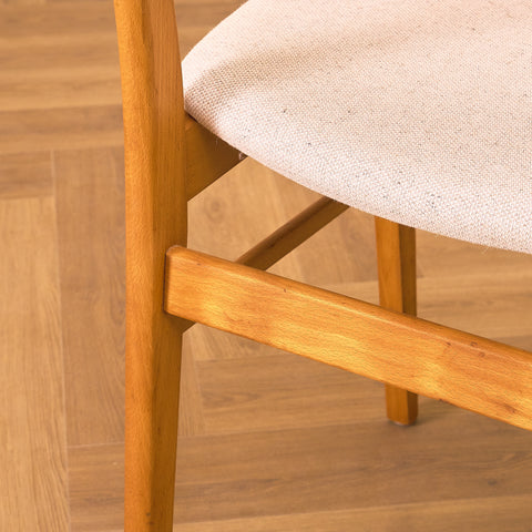 Danish dining chairs in teak and beech by Findahl