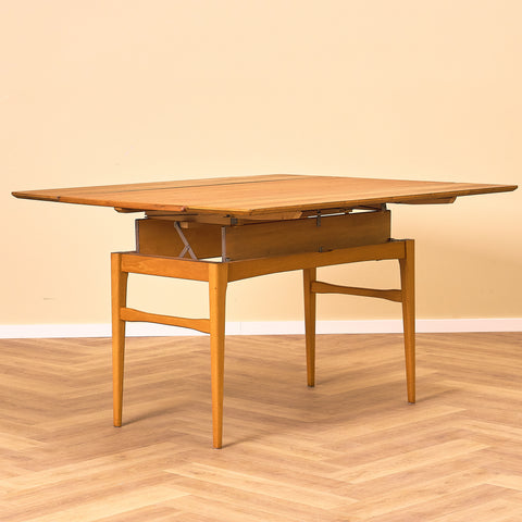Swedish coffee table in teak & beech by Emmaboda Möbelfabrik