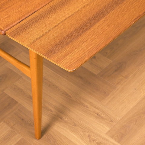 Swedish coffee table in teak & beech by Emmaboda Möbelfabrik