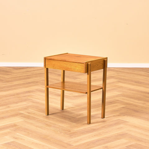 Swedish bedside tables in teak and oak by Carlström & Co Möbelfabrik