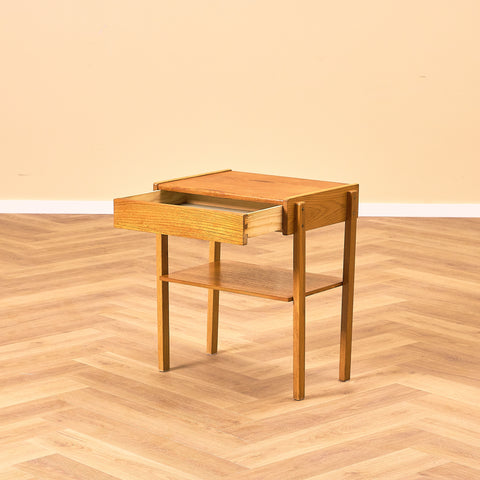 Swedish bedside tables in teak and oak by Carlström & Co Möbelfabrik