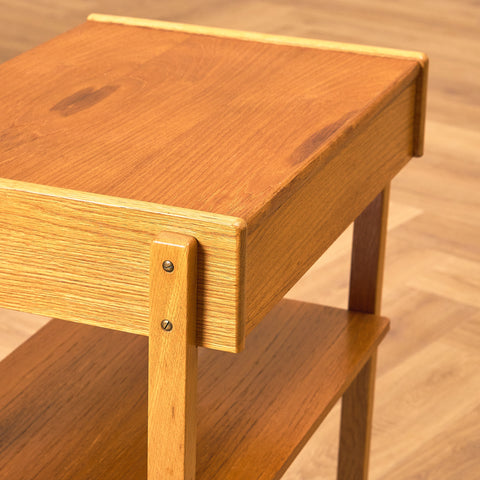 Swedish bedside tables in teak and oak by Carlström & Co Möbelfabrik