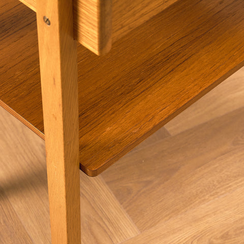 Swedish bedside tables in teak and oak by Carlström & Co Möbelfabrik