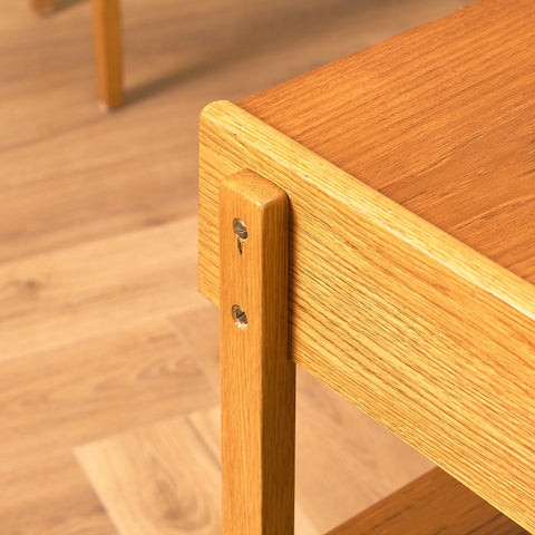 Swedish bedside tables in teak and oak by Carlström & Co Möbelfabrik