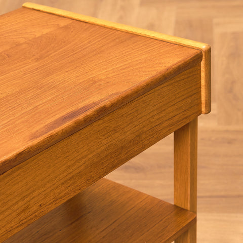Swedish bedside tables in teak and oak by Carlström & Co Möbelfabrik