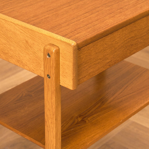 Swedish bedside tables in teak and oak by Carlström & Co Möbelfabrik