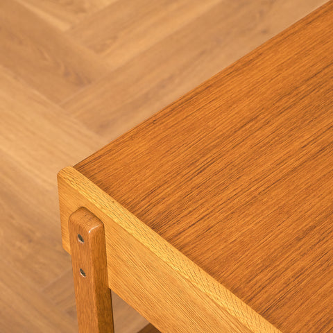 Swedish bedside tables in teak and oak by Carlström & Co Möbelfabrik