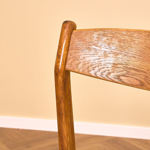 Danish dining chairs in oak by Erik Kirkegaard