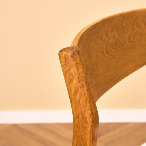 Danish dining chairs in oak by Erik Kirkegaard