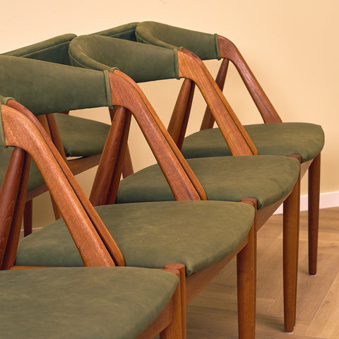 Danish dining chairs in teak, model 31 by Kai Kristiansen