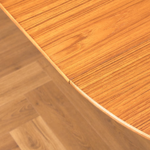 Swedish round dining table in teak and beech