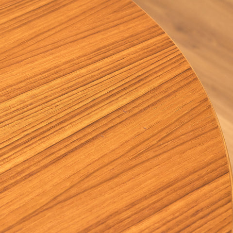 Swedish round dining table in teak and beech