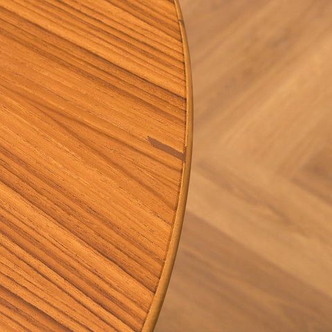 Swedish round dining table in teak and beech