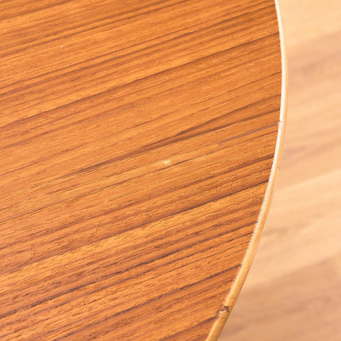 Swedish round dining table in teak and beech