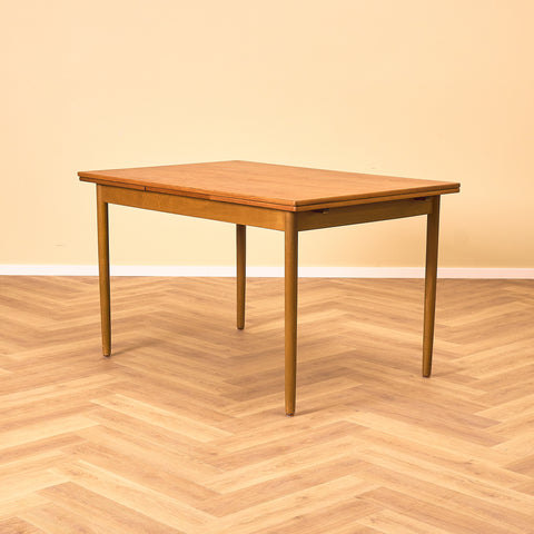 Swedish dining table in teak and beech