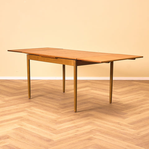 Swedish dining table in teak and beech