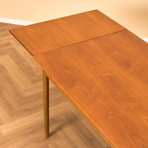 Swedish dining table in teak and beech