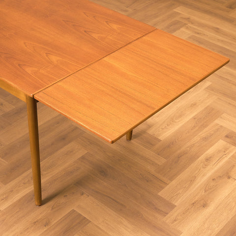 Swedish dining table in teak and beech