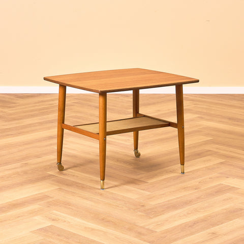 Swedish side table in teak and beech by Alberts, Tibro