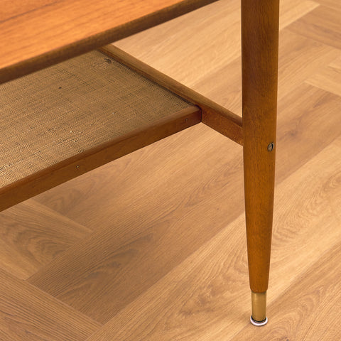 Swedish side table in teak and beech by Alberts, Tibro