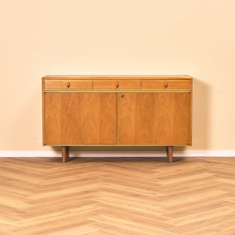 Swedish sideboard in walnut by Bertil Fridhagen for Bodafors, model 'Fasett'