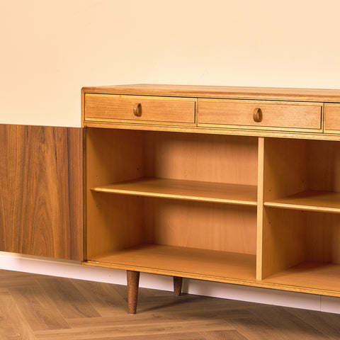 Swedish sideboard in walnut by Bertil Fridhagen for Bodafors, model 'Fasett'
